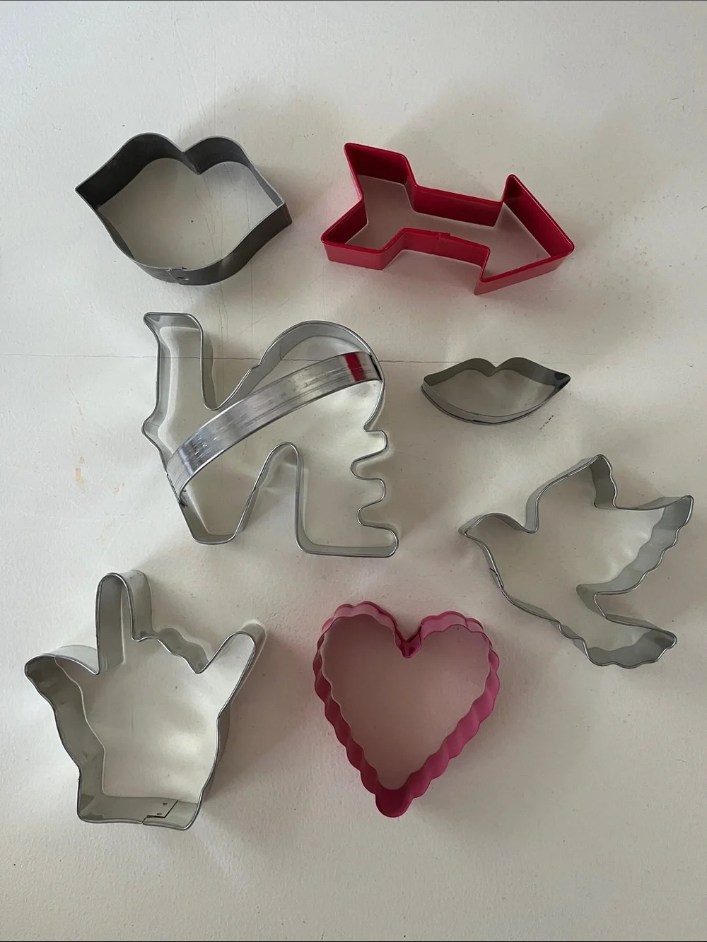 Valentine-Themed Cookie Cutters, Set of 7